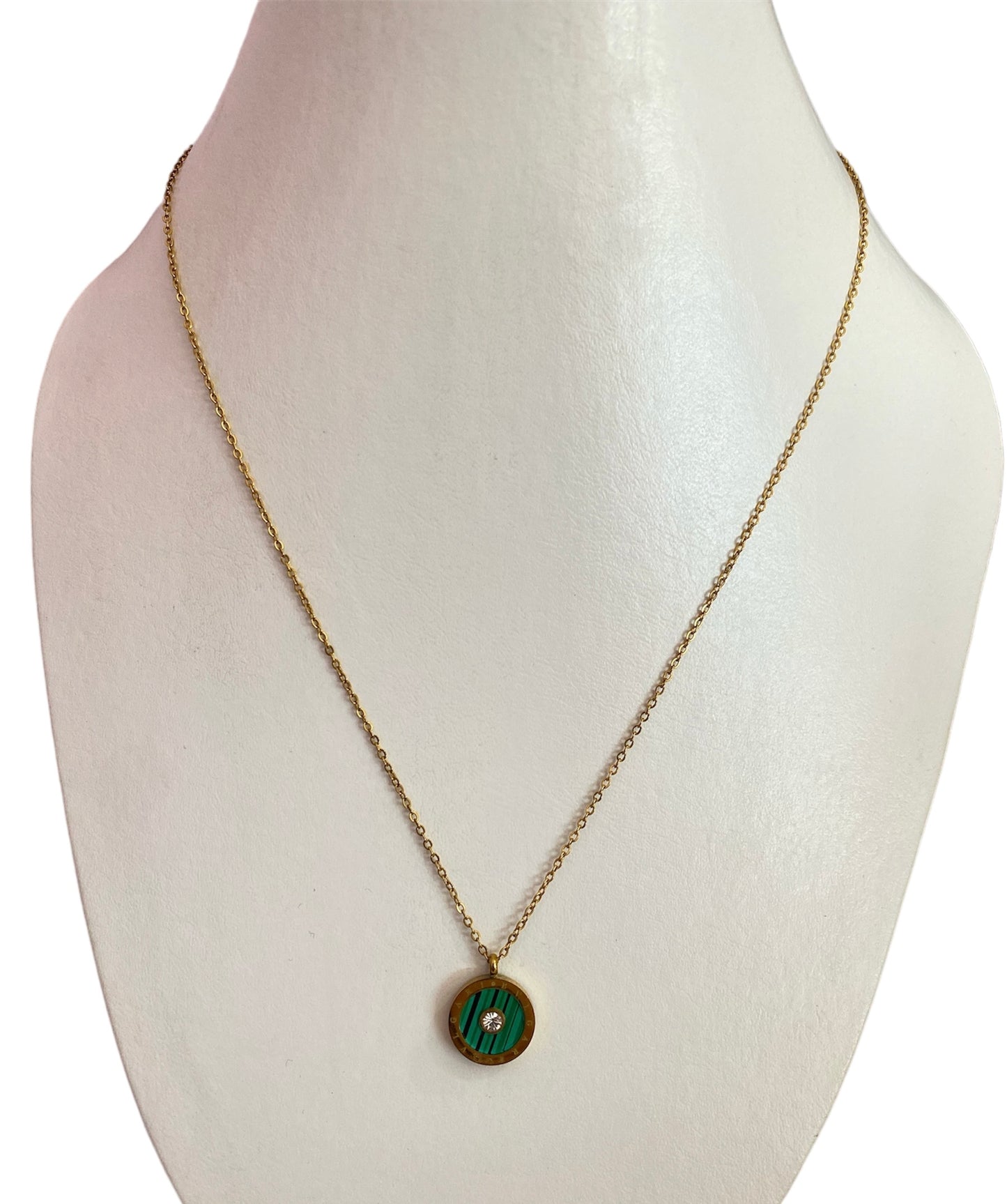 Cadena B Dije Verde Cristal