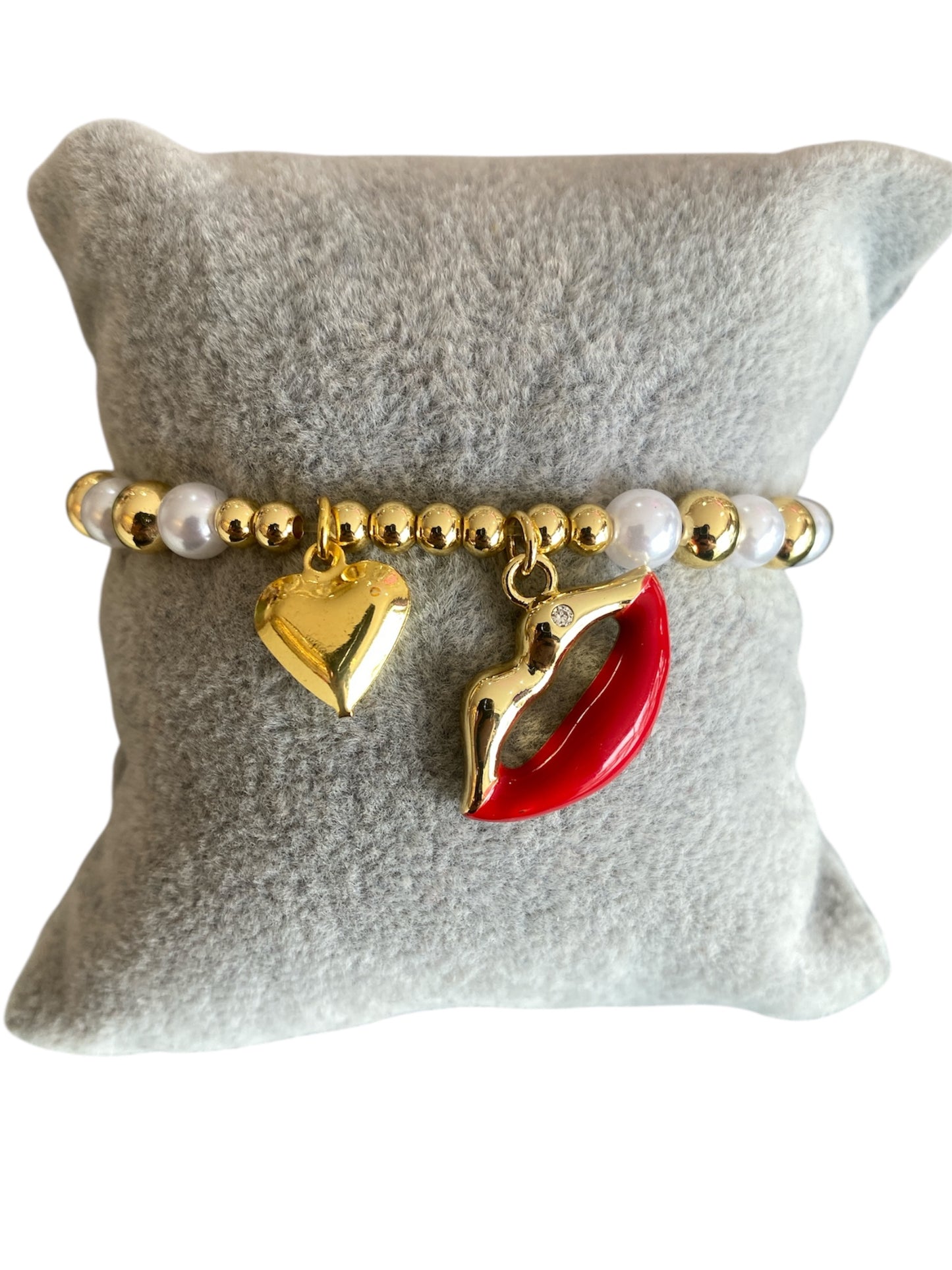 Pulsera Labios Y Corazón