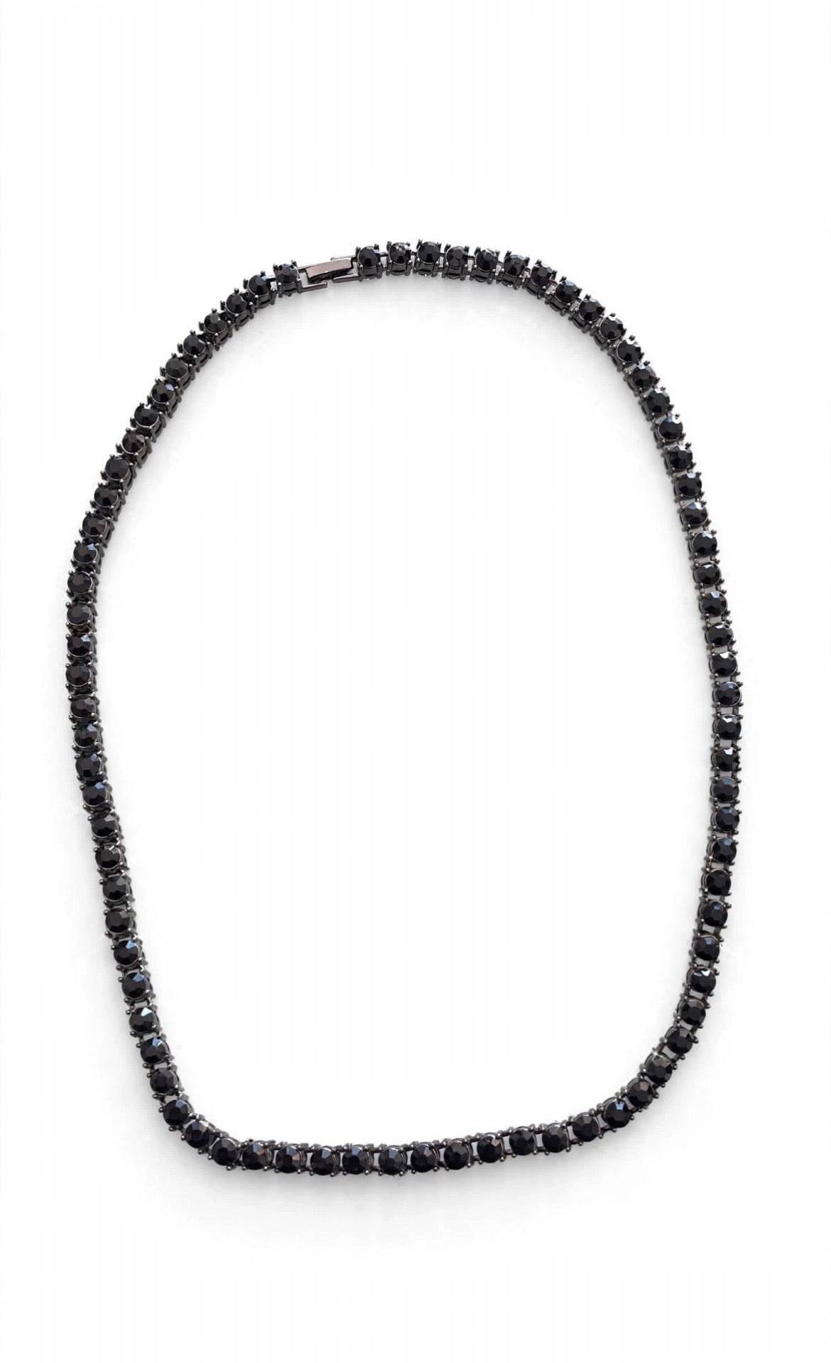 Cadena tipo tenis cristales negros