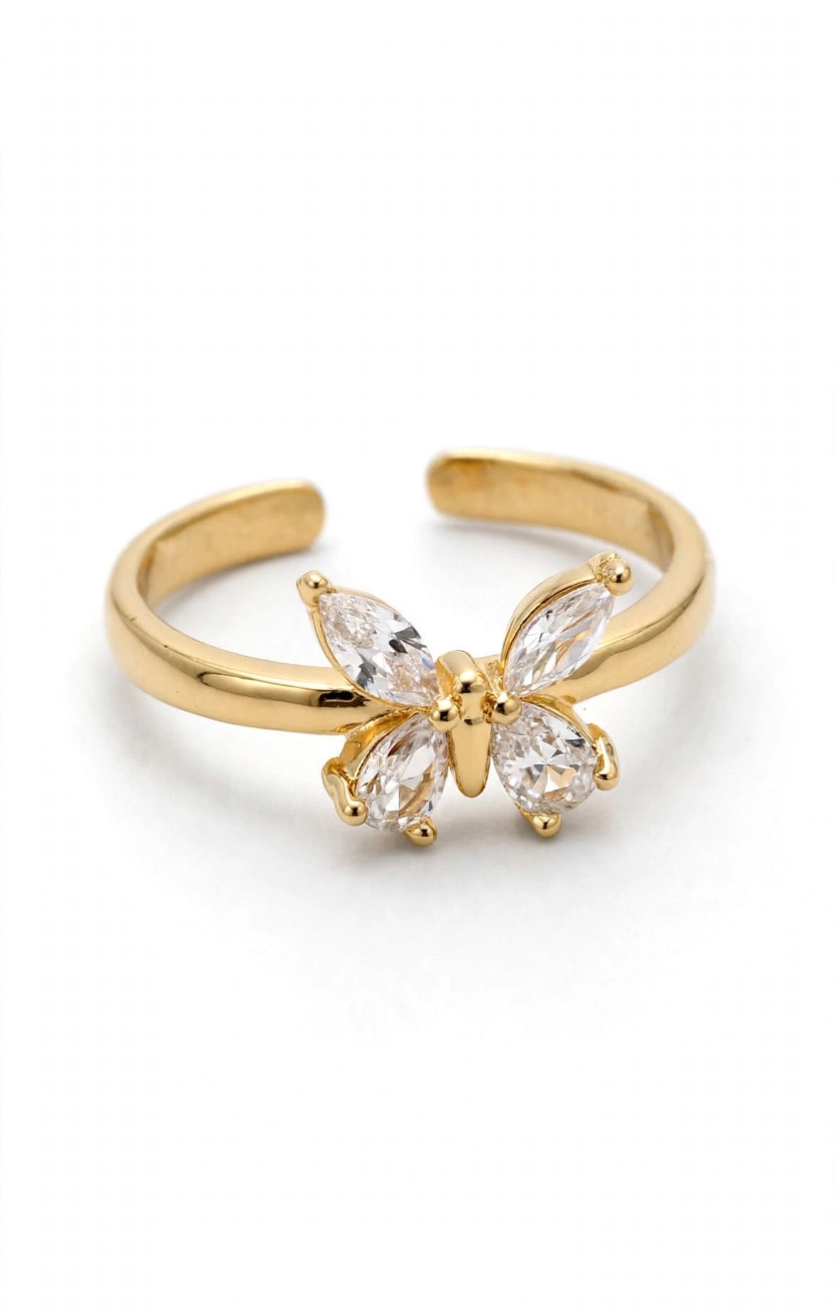 Anillo Mariposa oro laminado premium