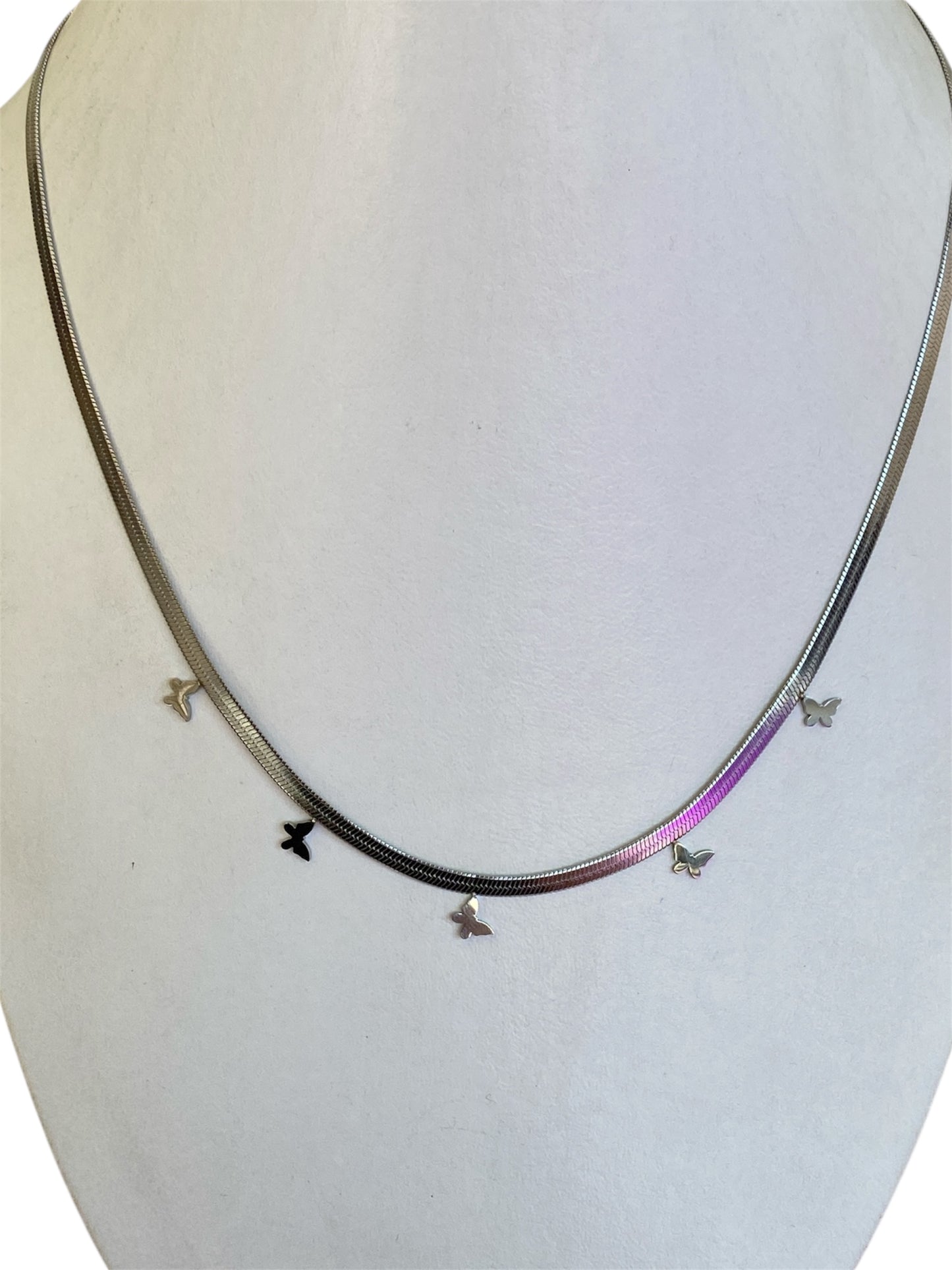 Cadena Planchada Dijes Plateados