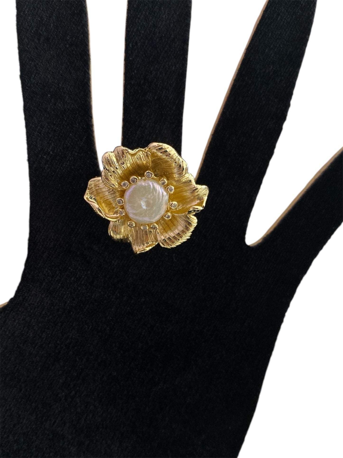 Anillo Flor Perla Del Rio