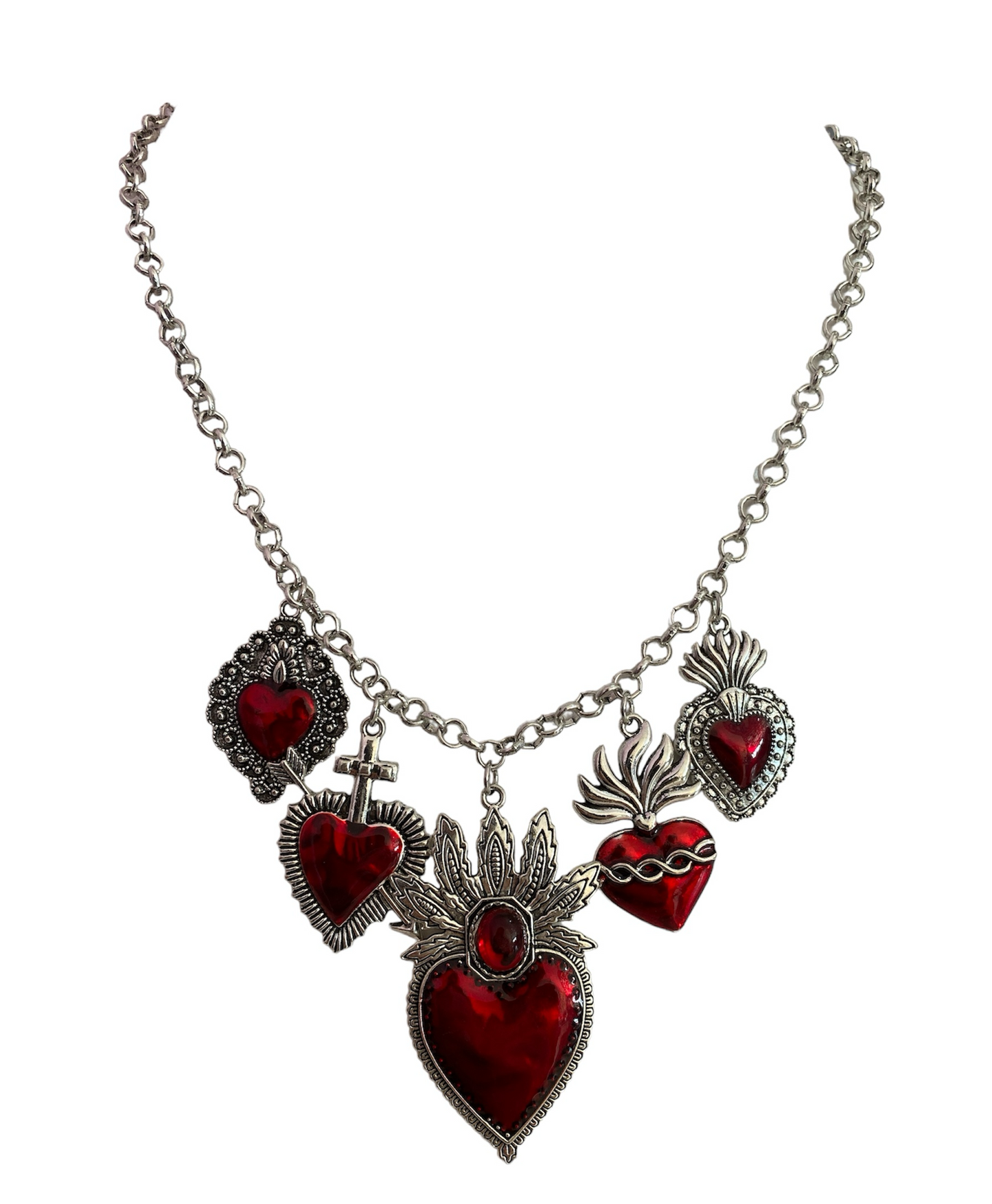 Cadena Corazones Rojos