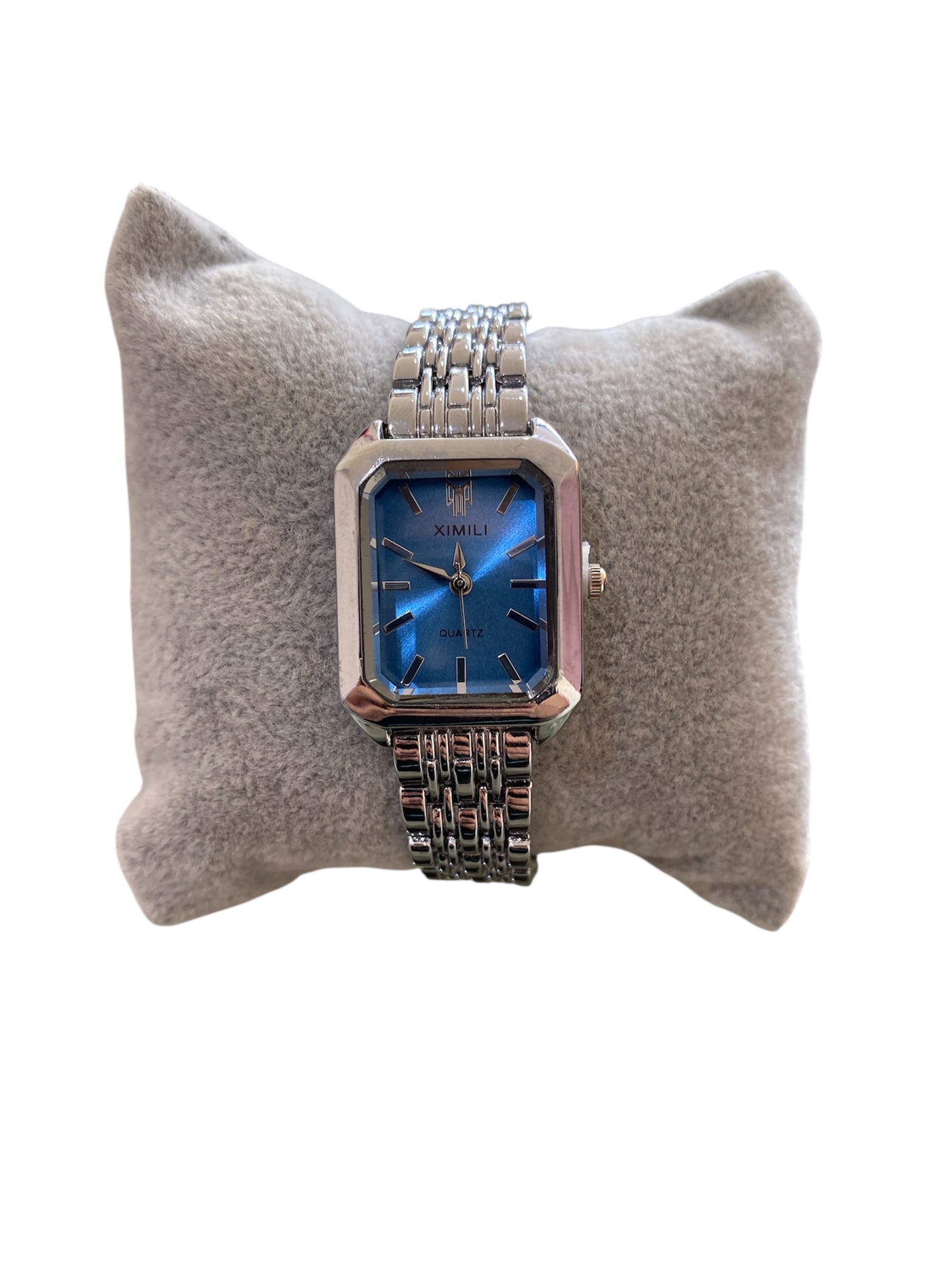 Reloj Plata Fondo Azul