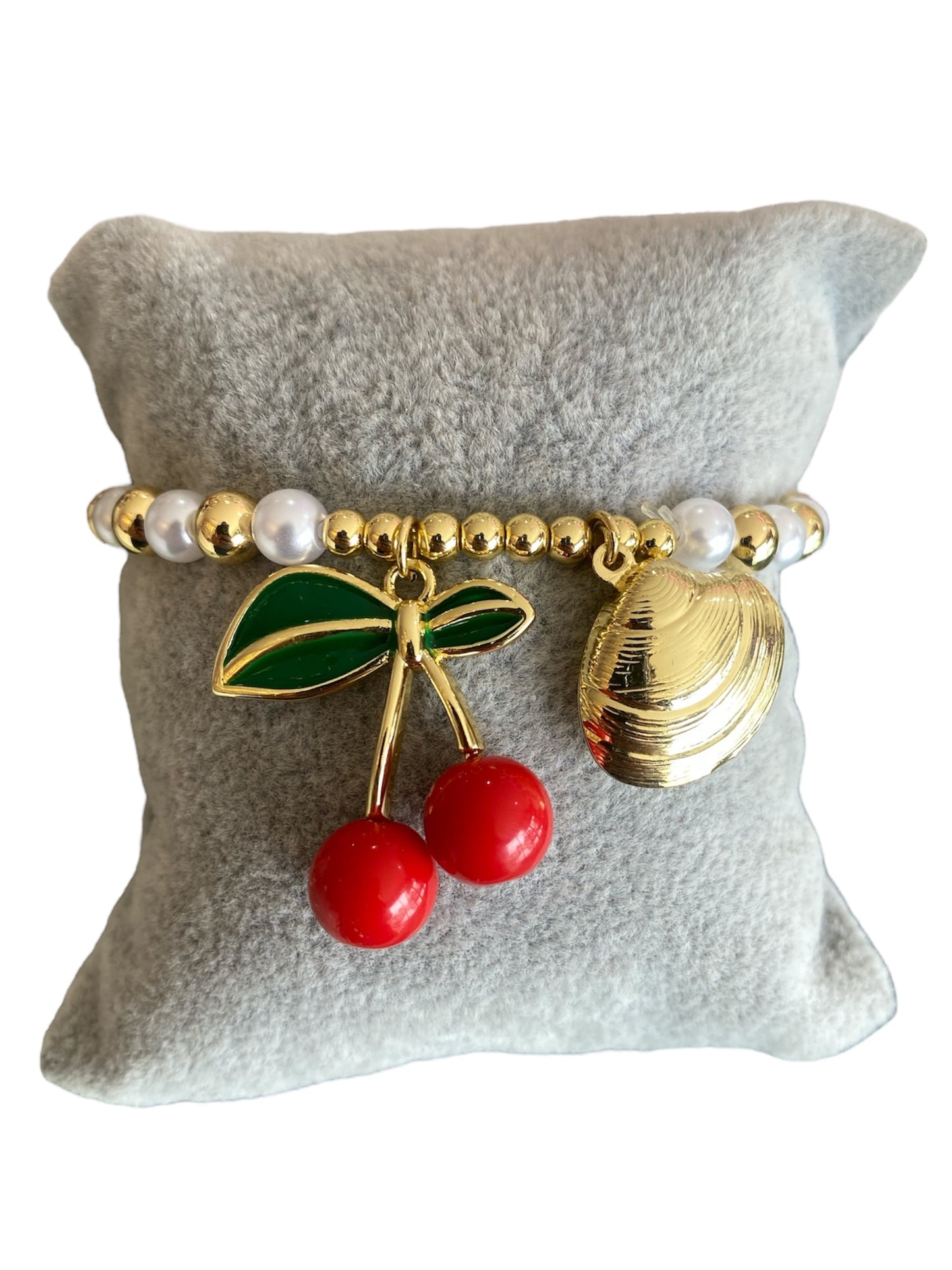 Pulsera Concha De Mar Y Cereza