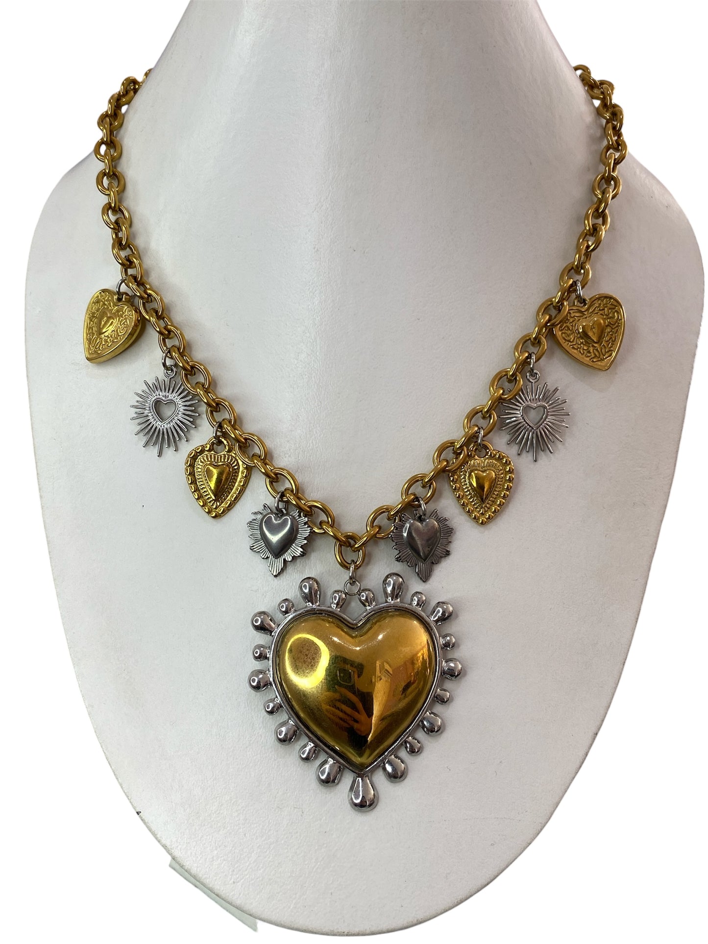Collar Corazones Combinado