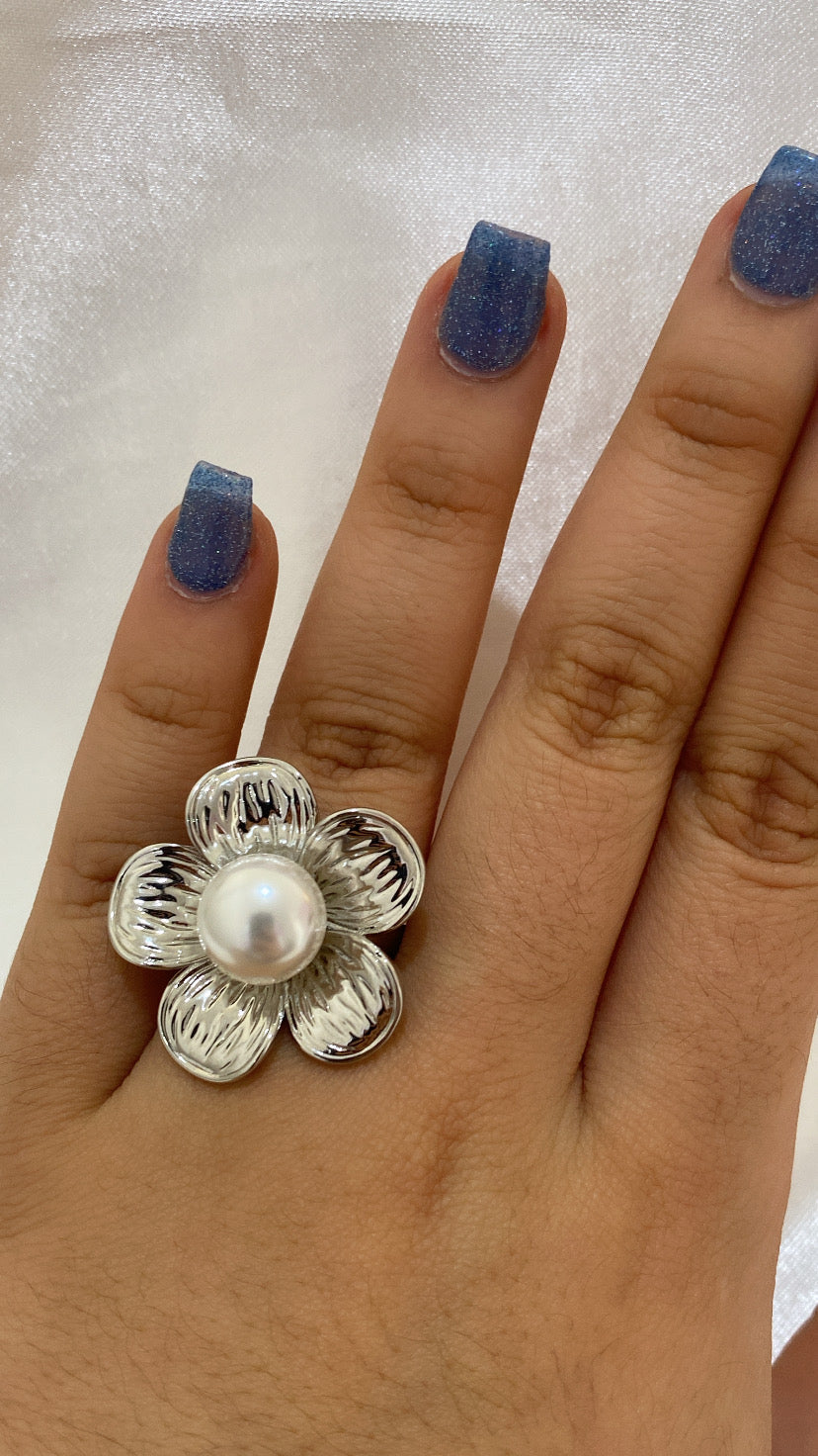 Anillo Flor Perla
