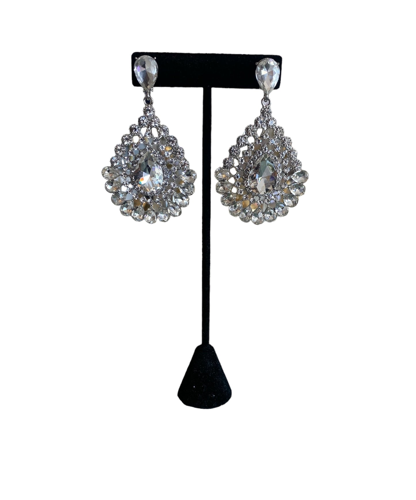 Arete Fiesta Cristal Plateado