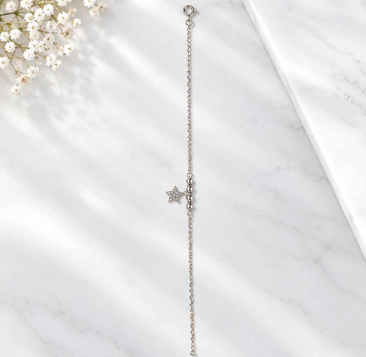 Pulsera Bolas Estrellas Plata .925