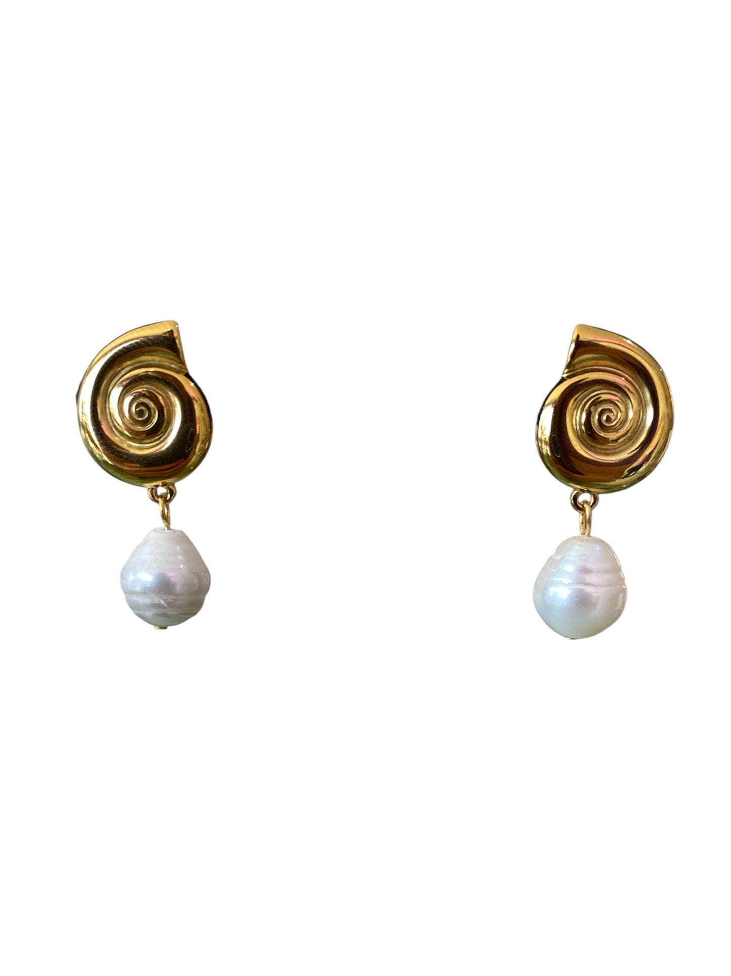 Arete Espiral Perla Colgante