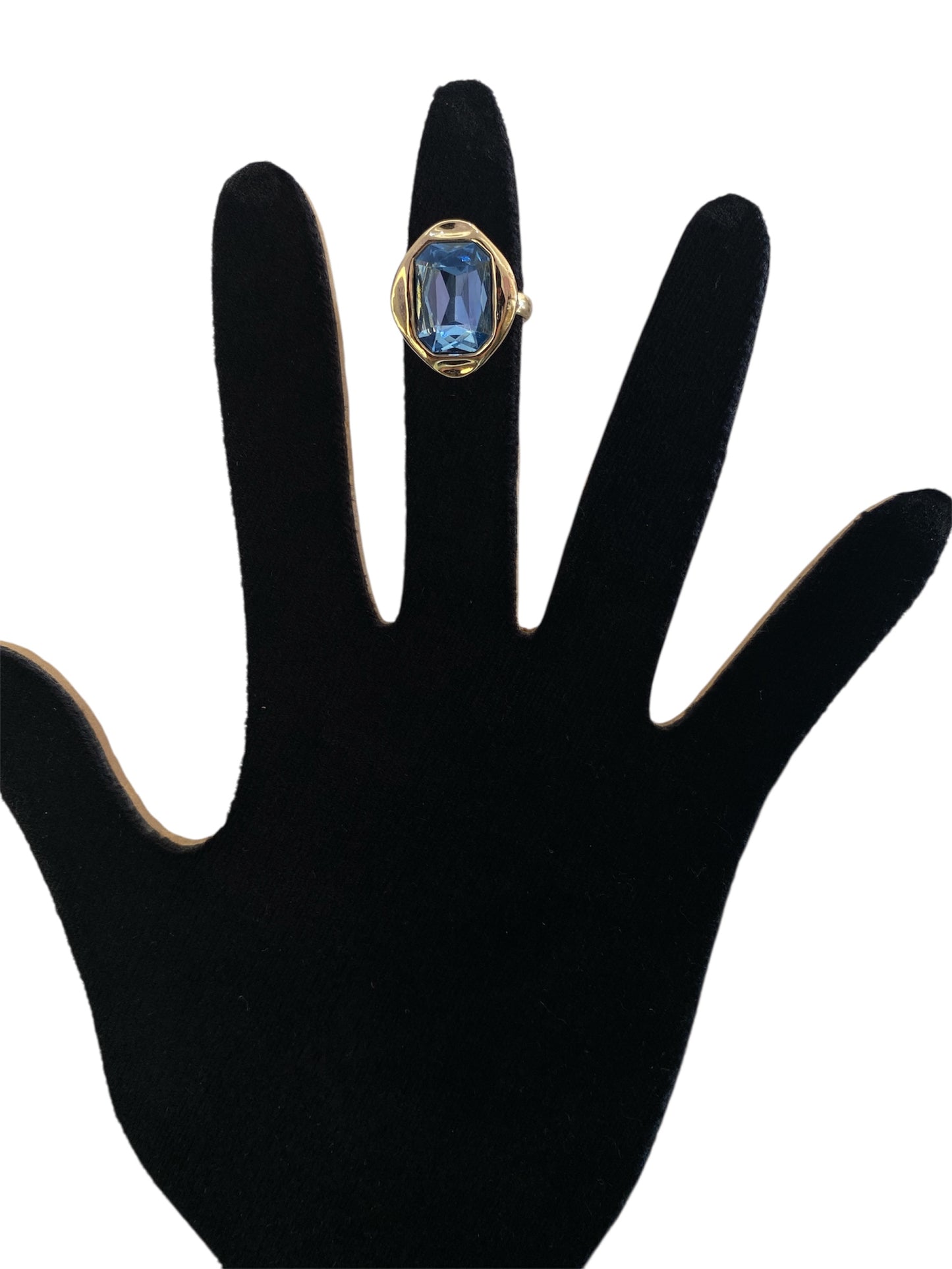 Anillo piedra blanca y azul