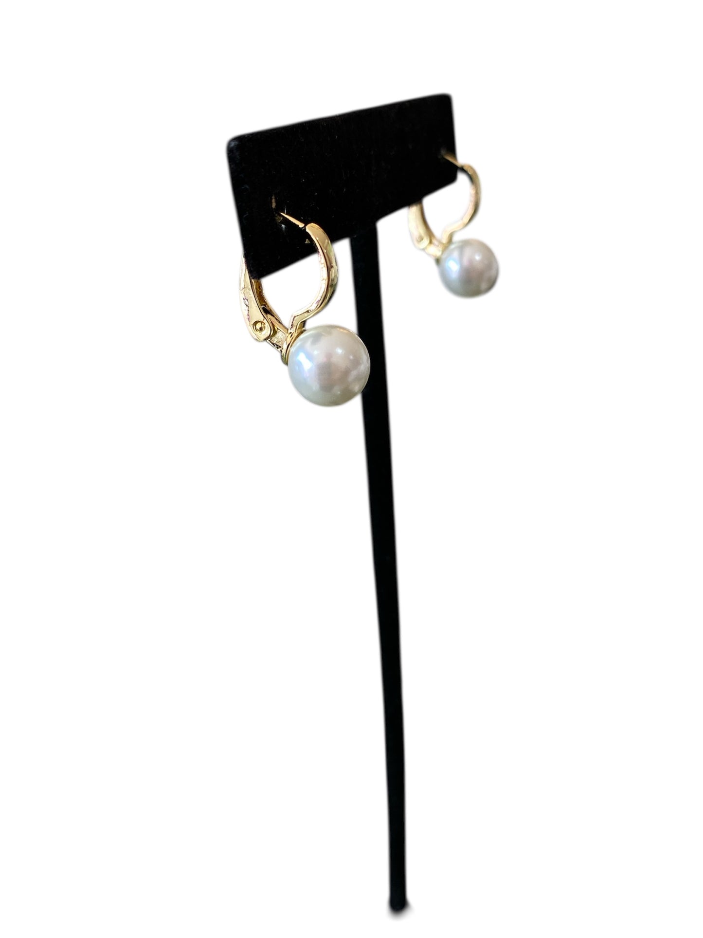 Arracada Lisa Perla Oro Laminado Premium