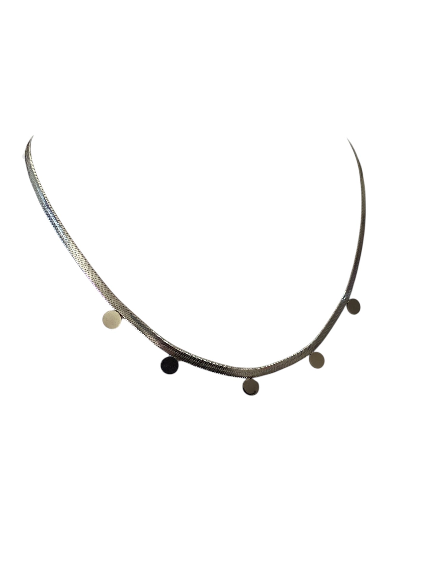 Cadena Planchada Dijes Plateados