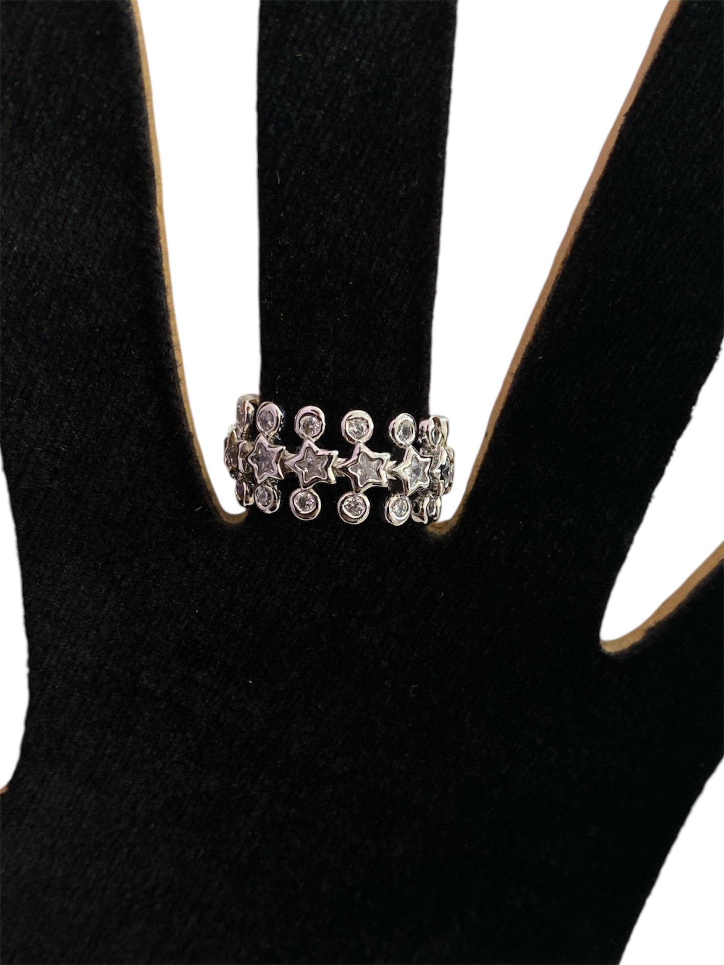 Anillo Plateado Estrellas