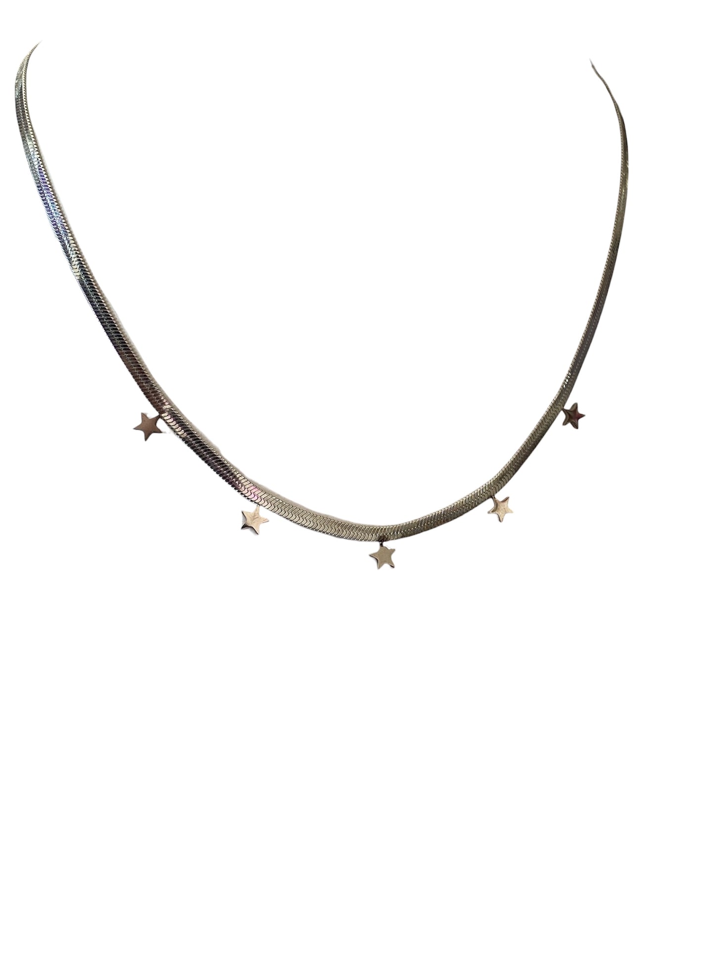 Cadena Planchada Dijes Plateados