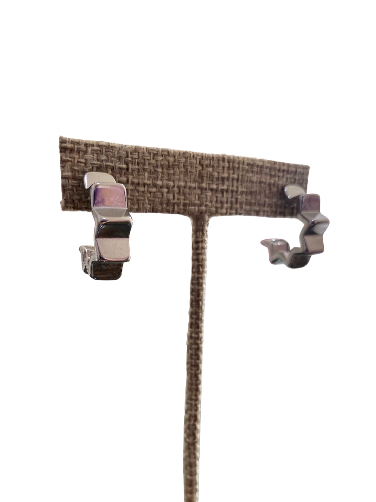 Arete Espiral Tipo Estrella Plateado y Dorado