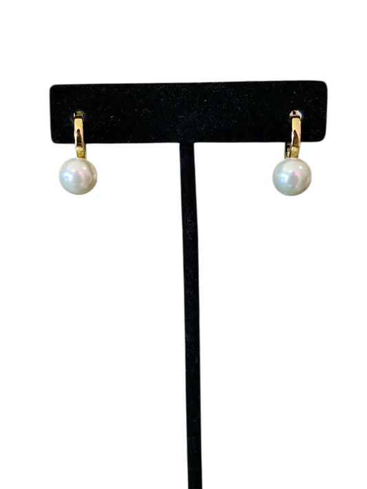 Arracada Lisa Perla Oro Laminado Premium