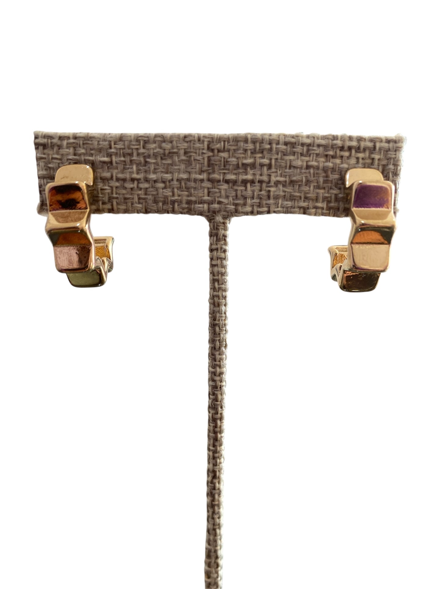 Arete Espiral Tipo Estrella Plateado y Dorado