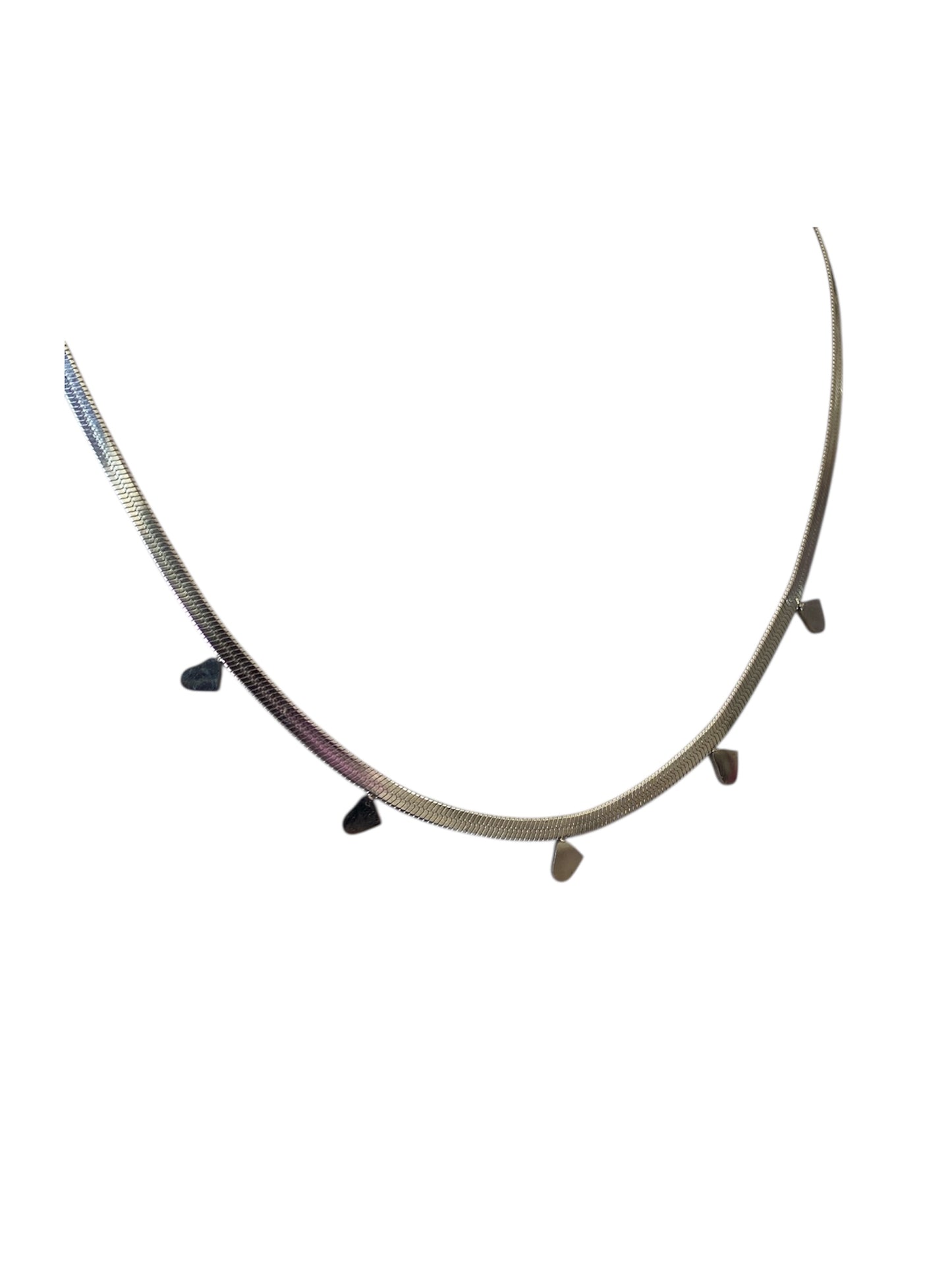 Cadena Planchada Dijes Plateados