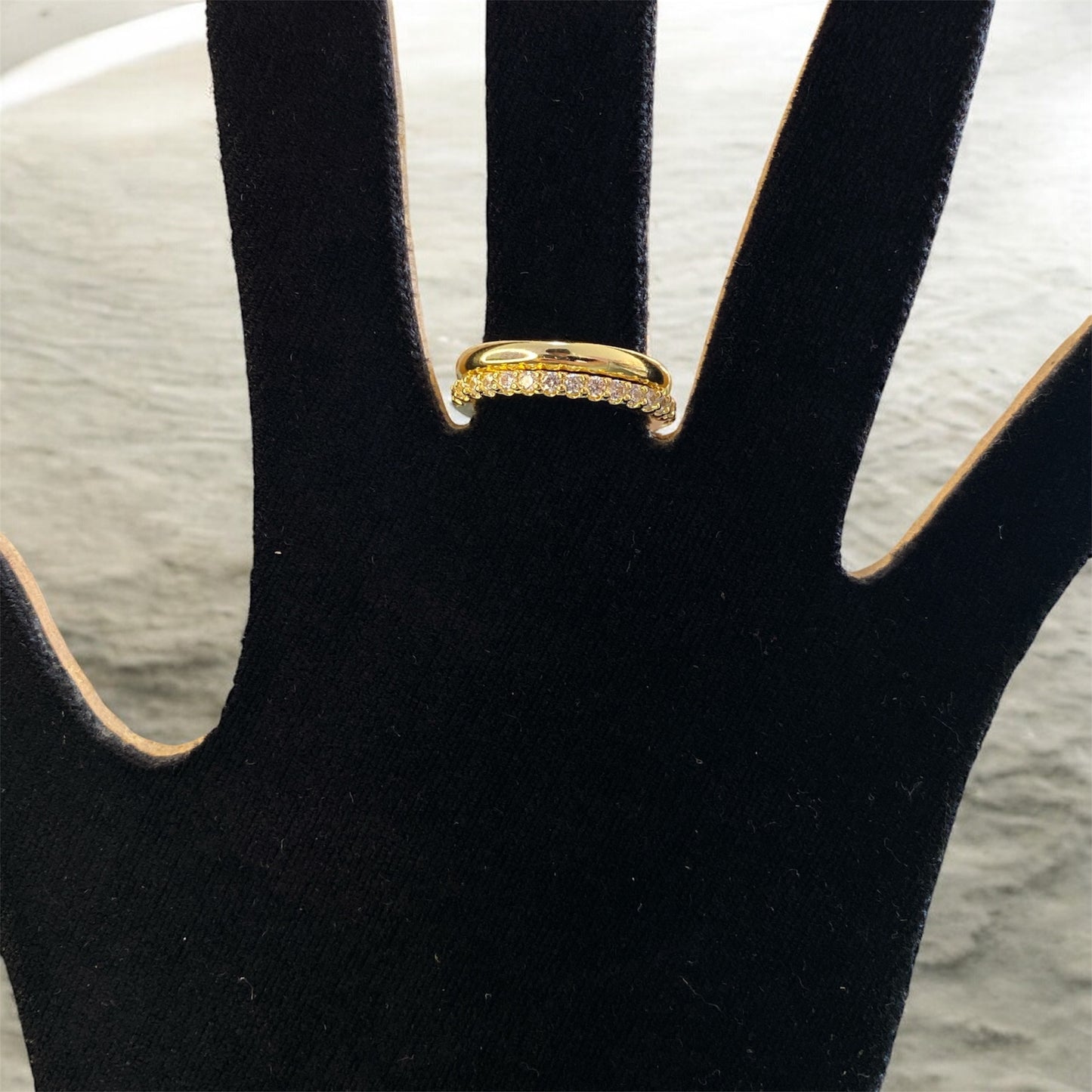 Anillo Doble Cristal
