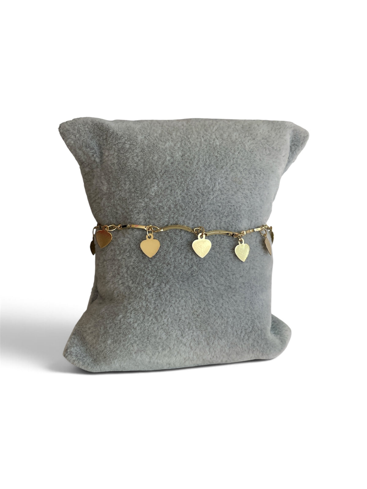 Pulsera dijes corazón y estrella oro laminado premium