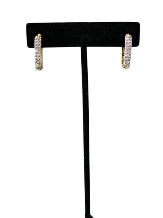 Arracada Cristales Oro Laminado Premium