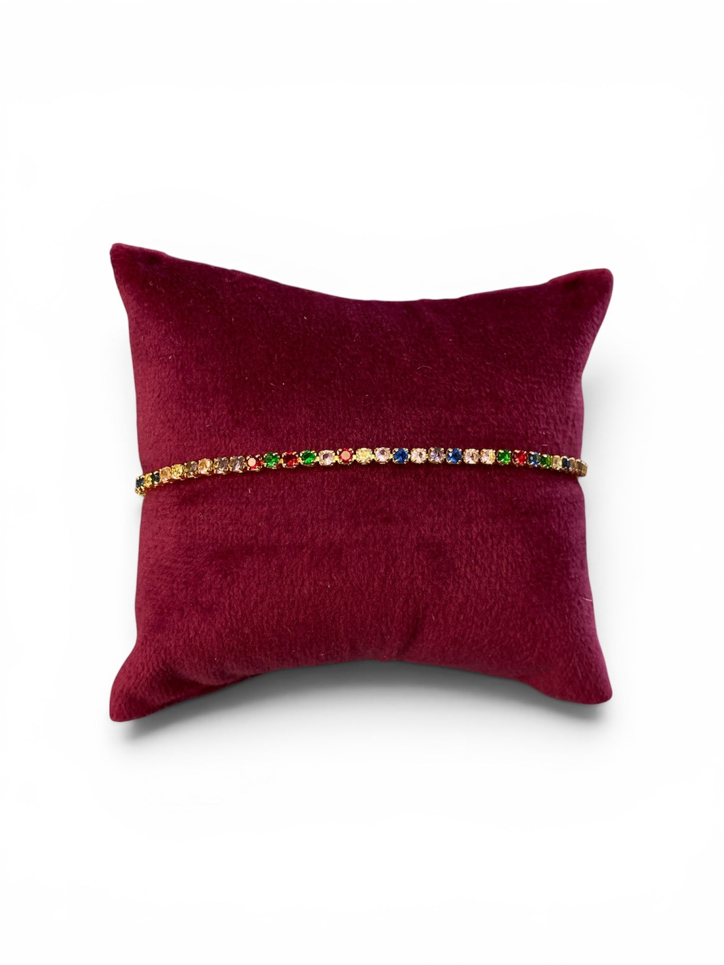 Pulsera Delgada Cristales Colores Varios