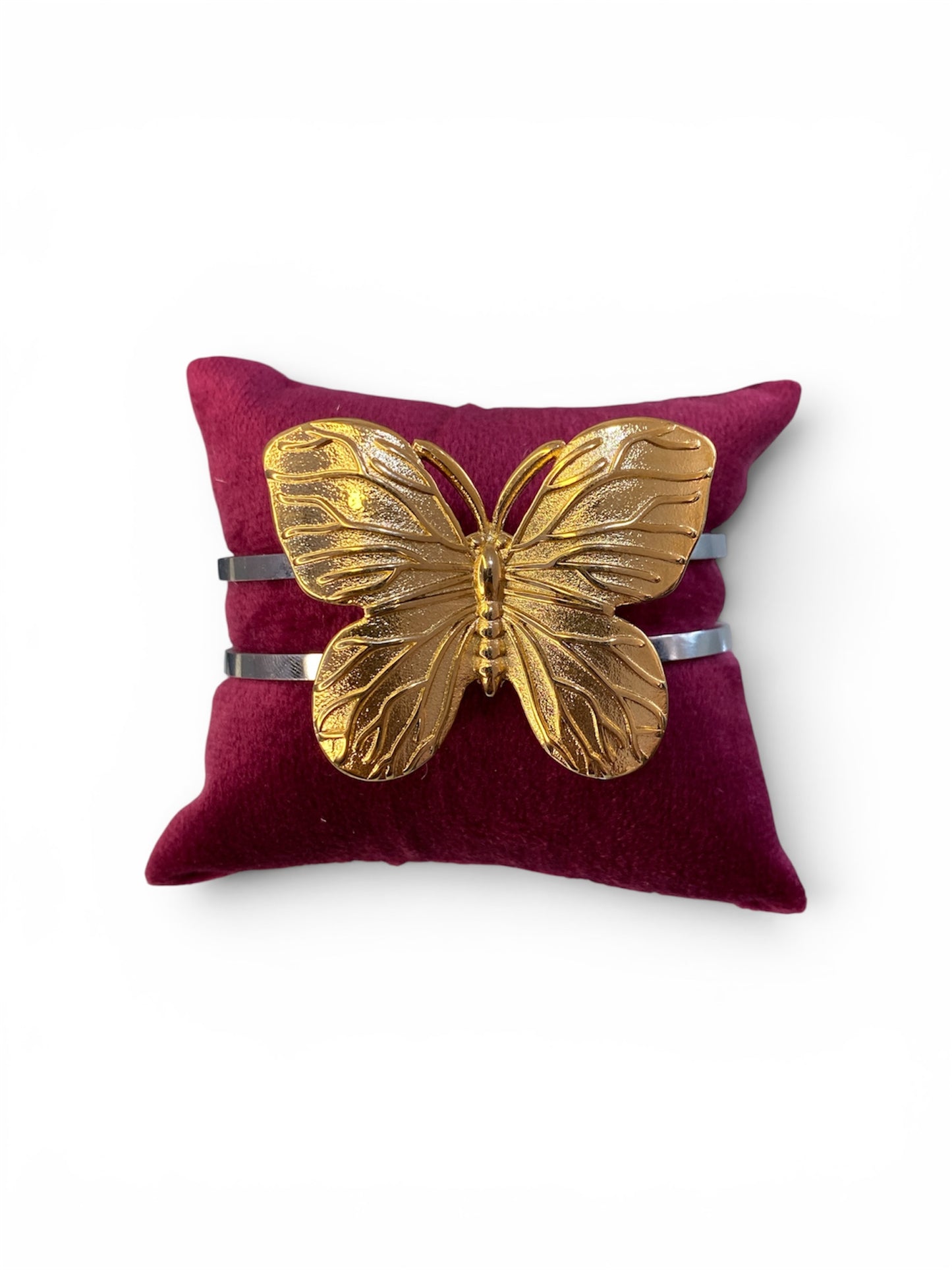 Brazalete Combinado Dije Trébol y Mariposa