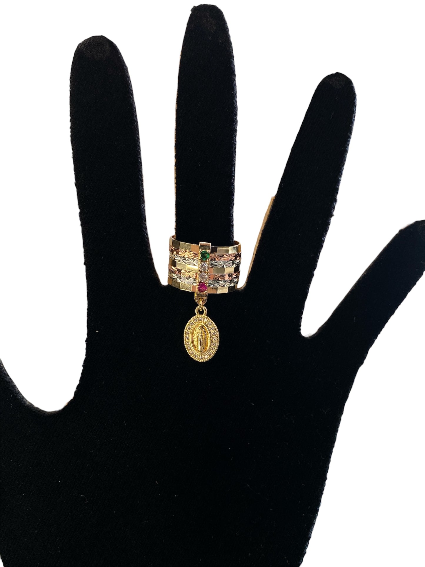 Anillo Combinado Dije Virgen