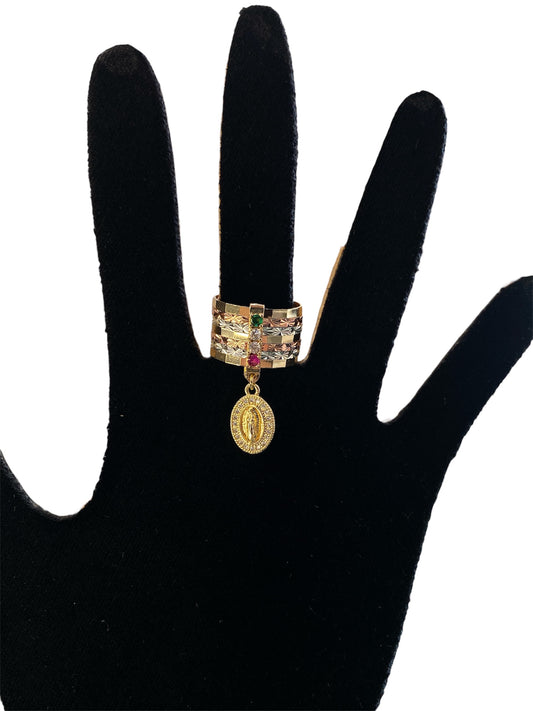 Anillo Combinado Dije Virgen