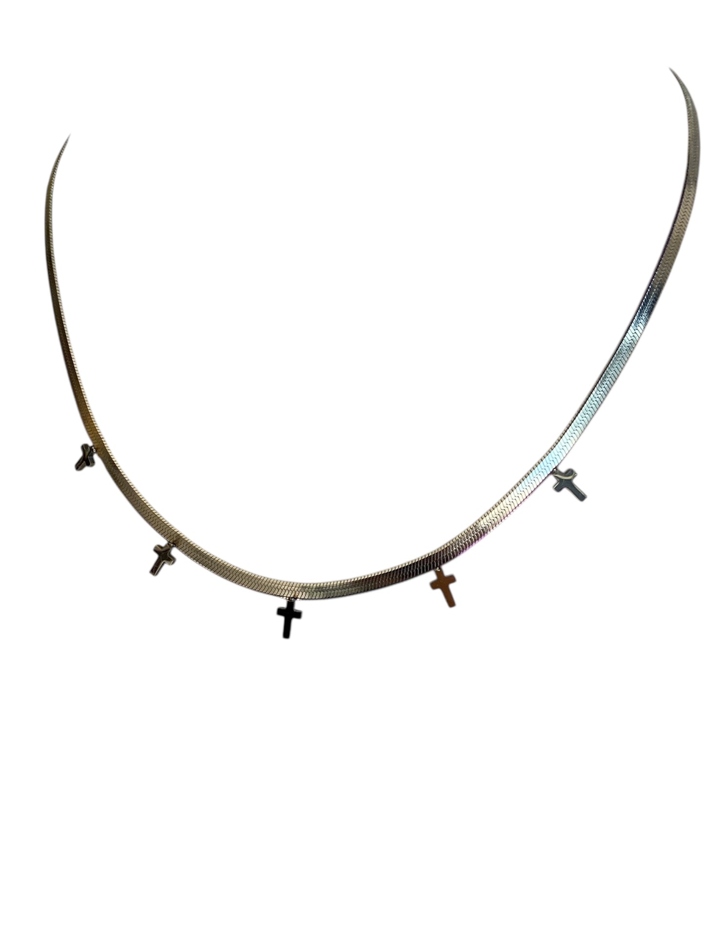 Cadena Planchada Dijes Plateados