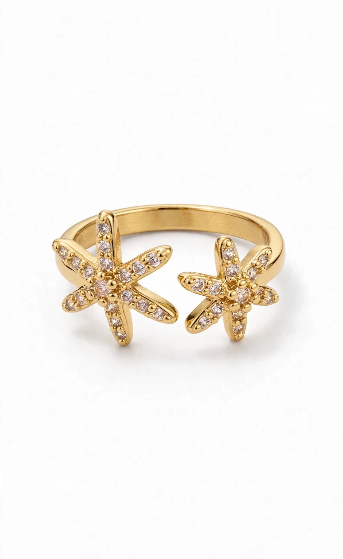 Anillo estrellas oro laminado premium
