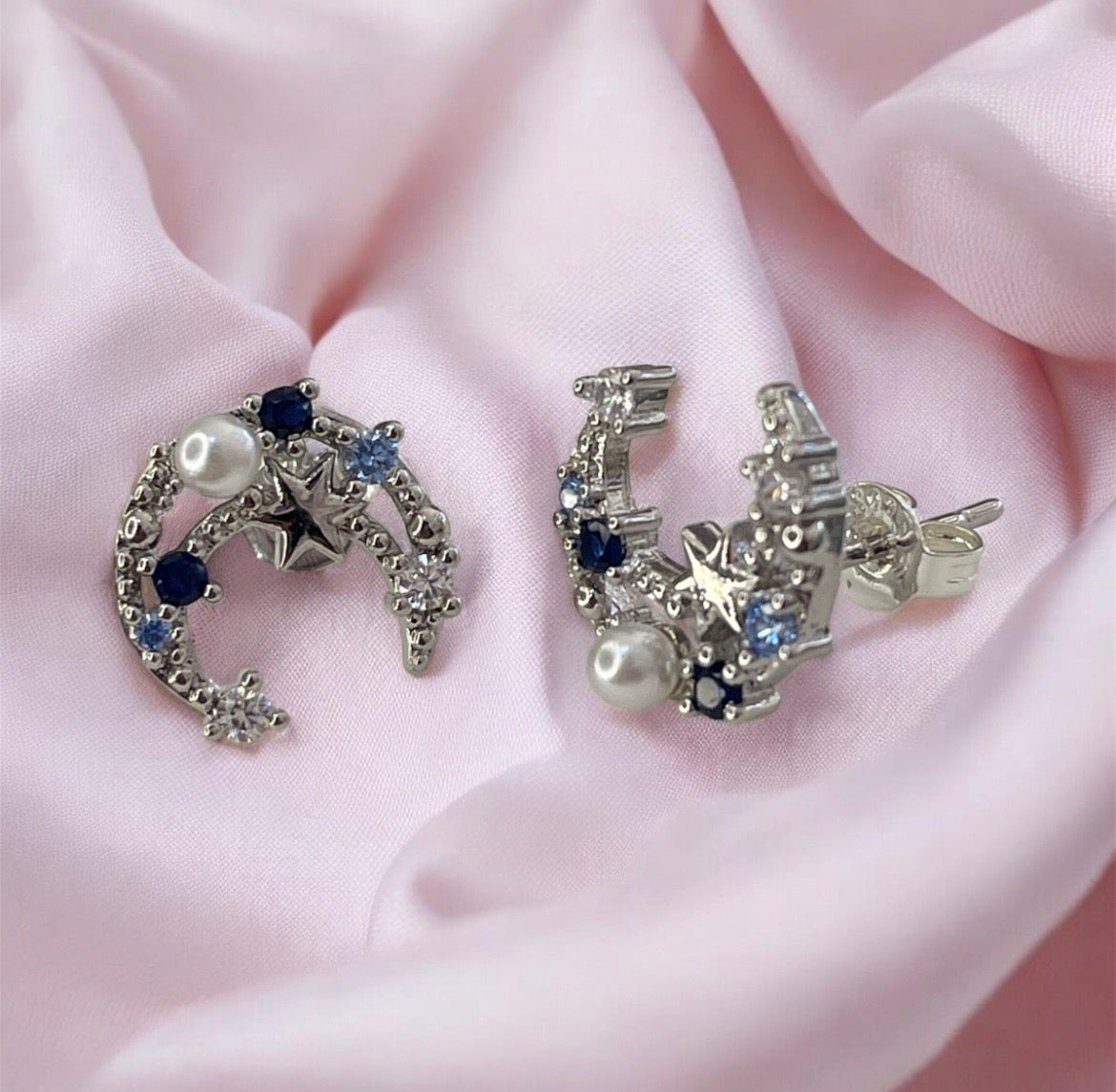 Aretes Luna Plata .925