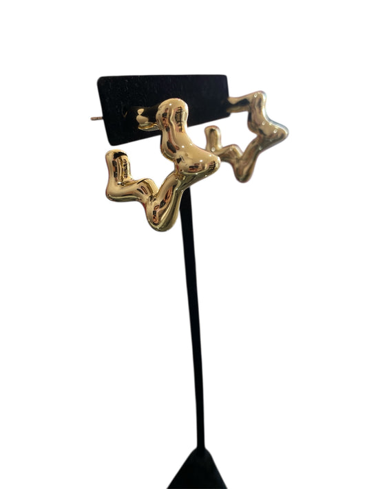 Arracada Estrella Oro Laminado Premium