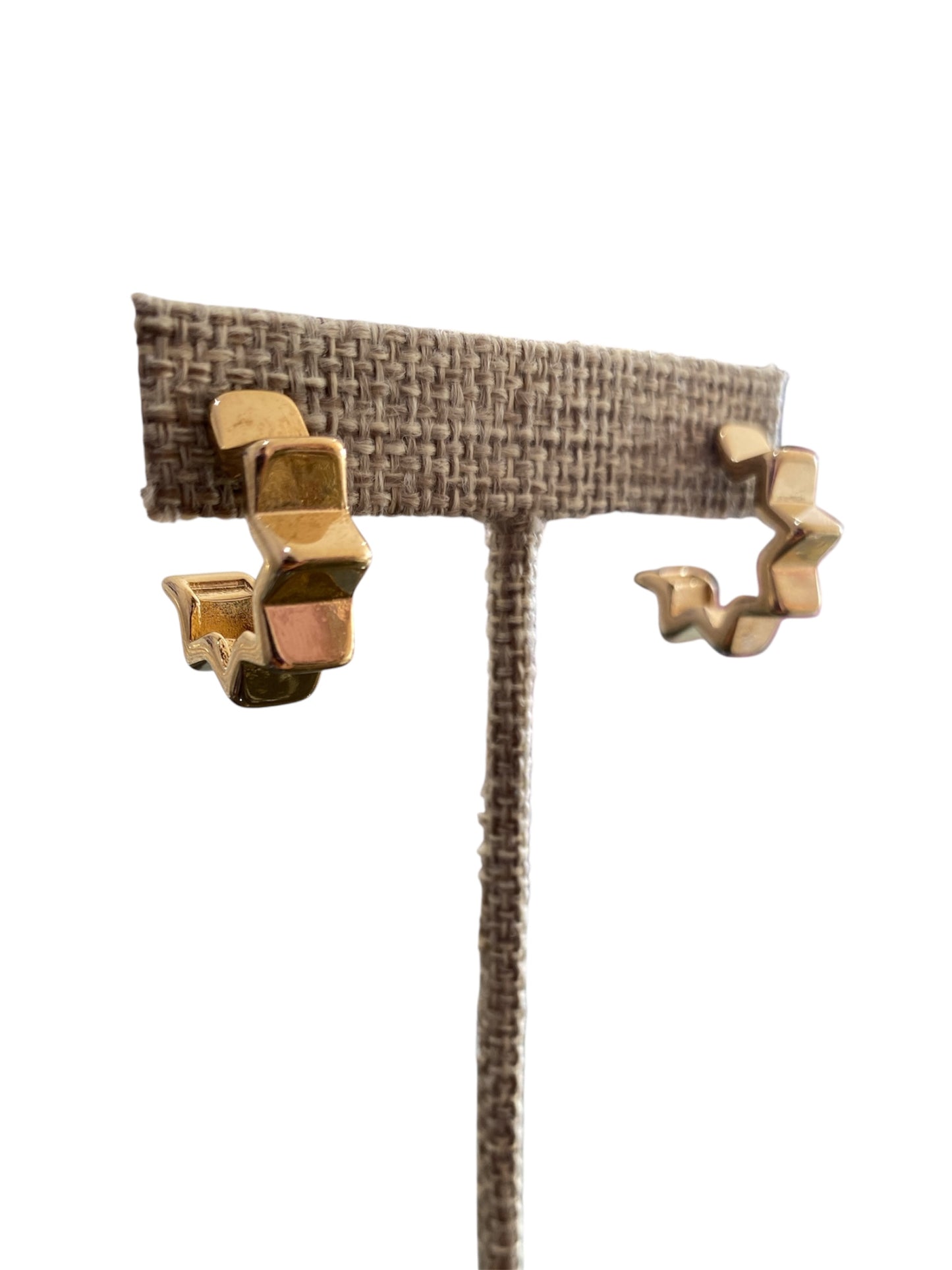 Arete Espiral Tipo Estrella Plateado y Dorado