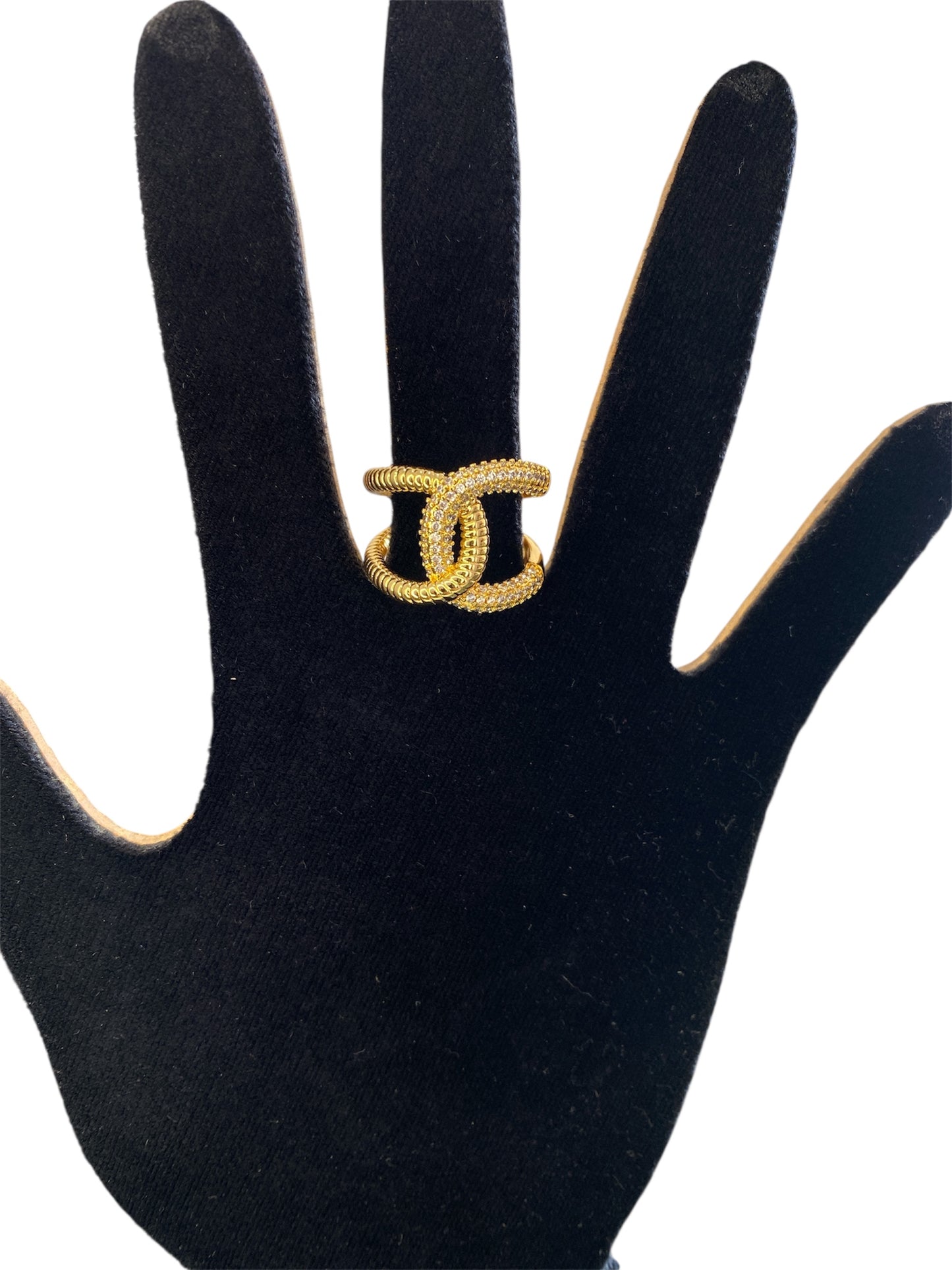 Anillo chunky cruzado