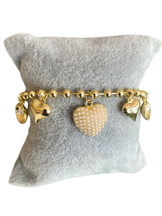 Pulsera Corazón Y Conchas