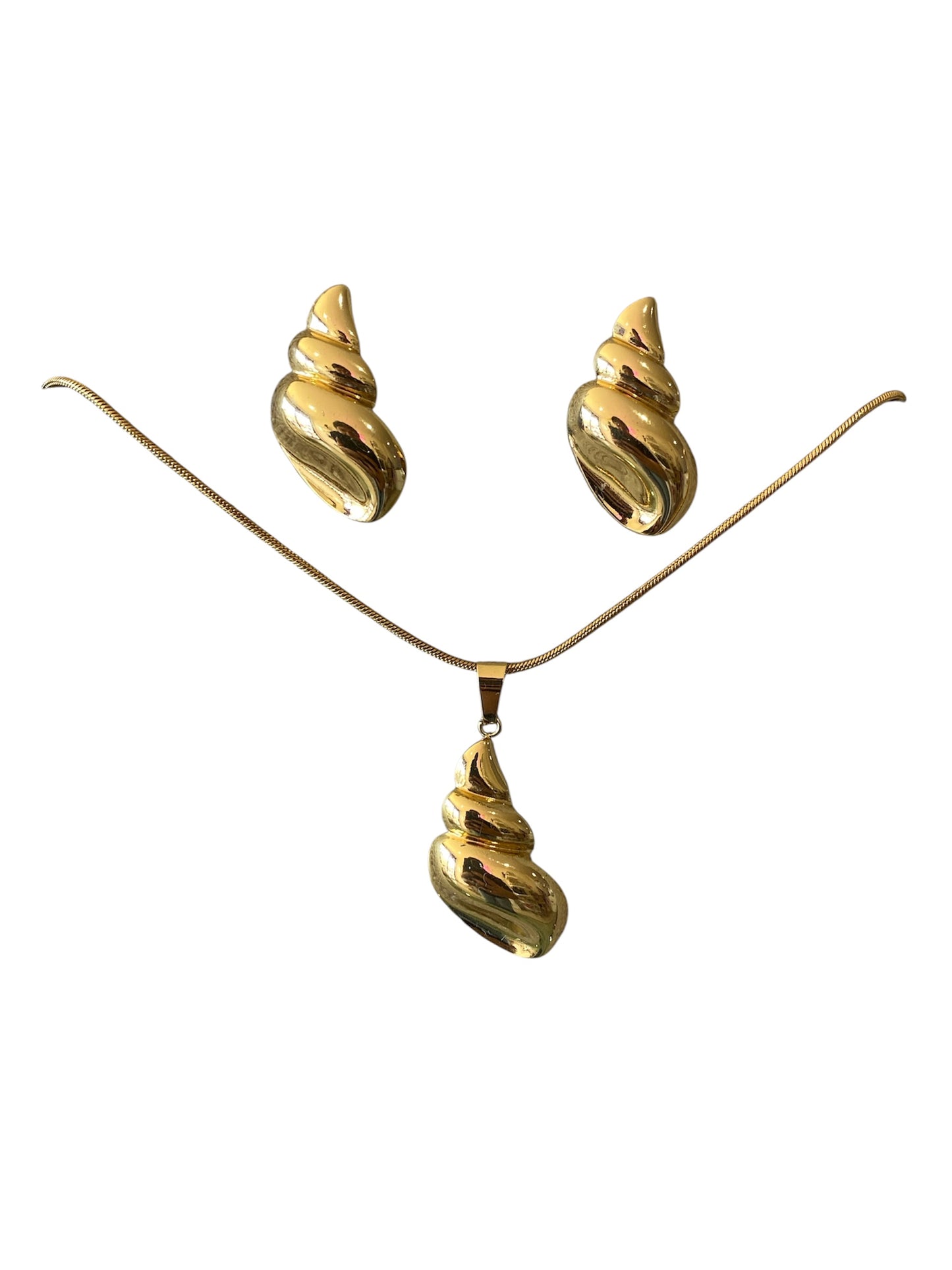 Set Cadena y Aretes Caracol