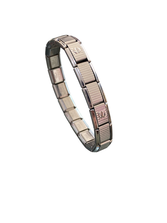 Pulsera Italiana Tipo c Plateada