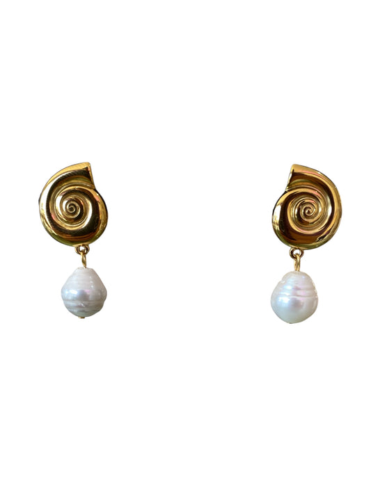 Arete Espiral Perla Colgante