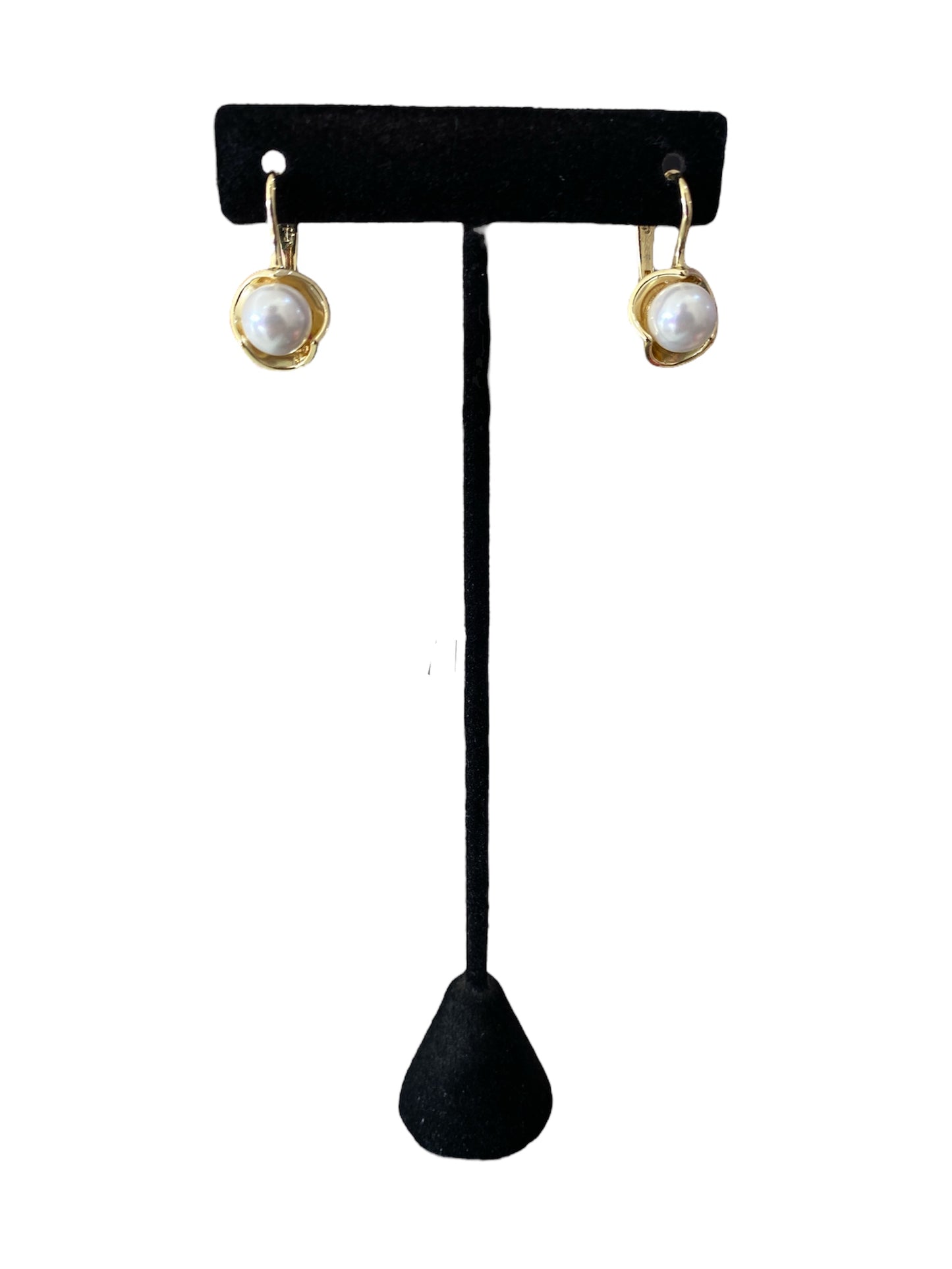Arracada Perla Oro Laminado Premium