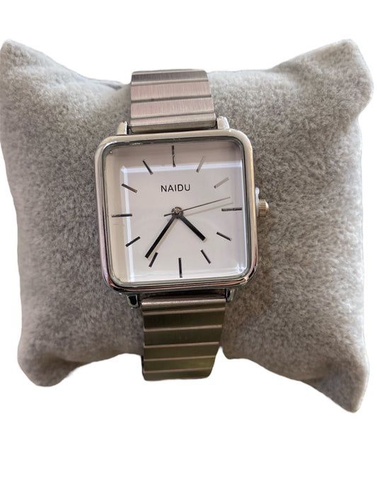 Reloj Plata Cuadrado Grande