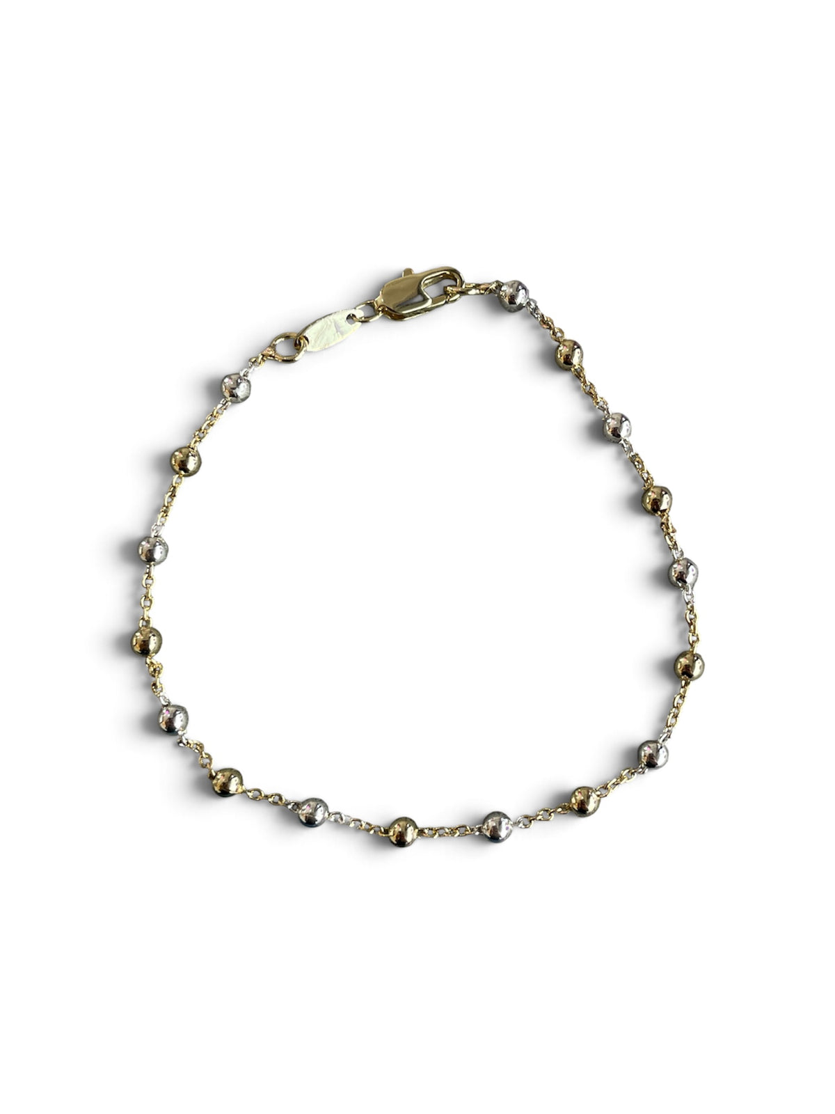 Pulsera bolas combinado oro laminado premium